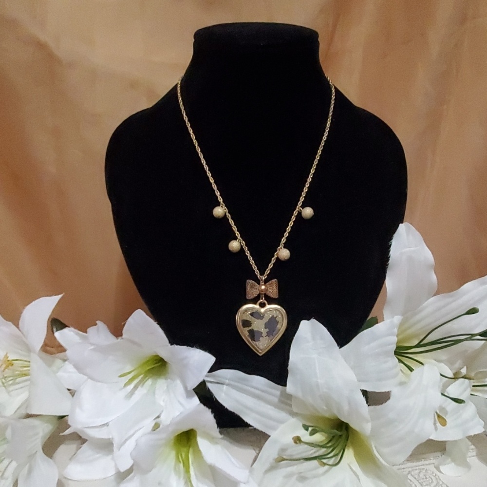 Betsey Johnson Gold Tone Leopard Heart Necklace